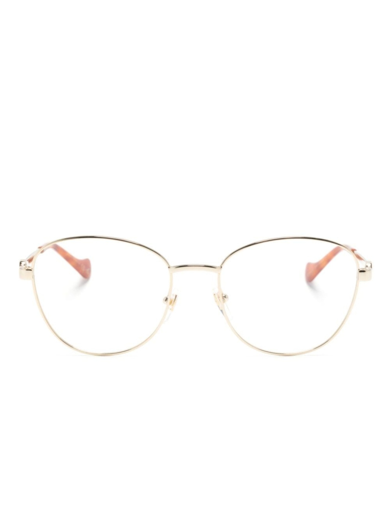 

Gucci Eyewear очки в круглой оправе с логотипом Interlocking G, золотистый