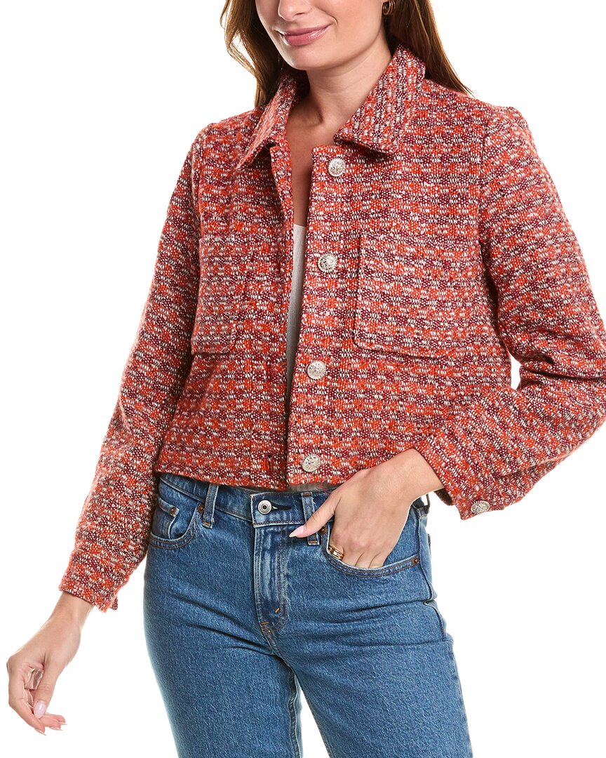 

Укороченный твидовый блейзер Gracia с передним карманом, красный