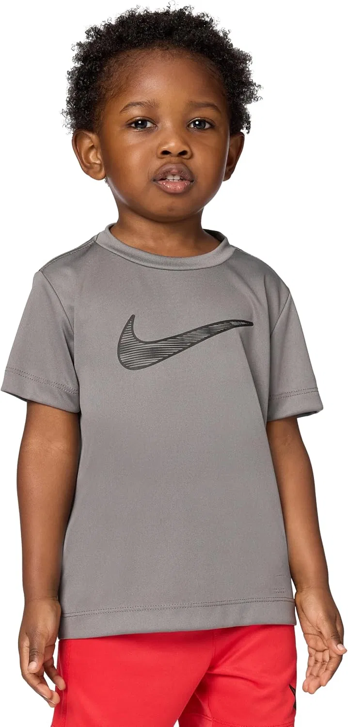 Футболка Dri-FIT, Nike, дымчато-серый/чёрный