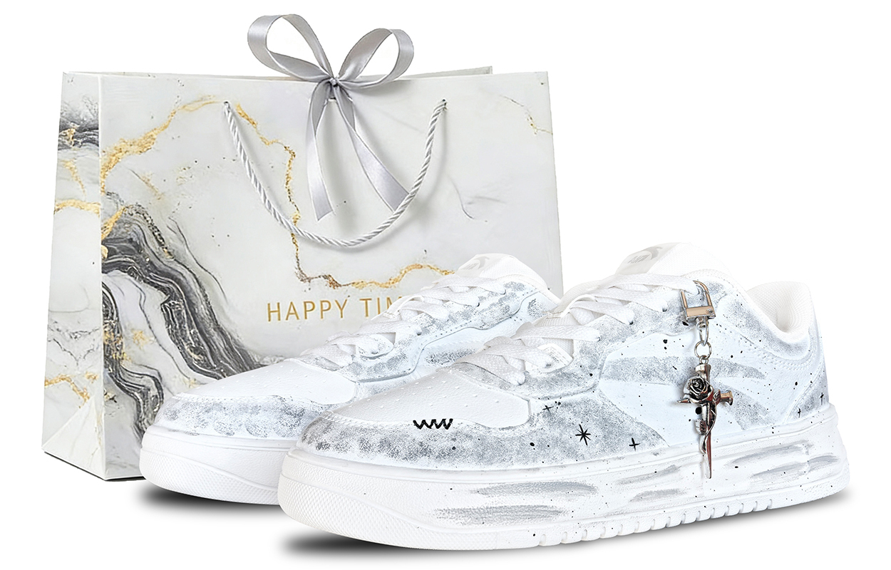 

ANTA Легкая амортизация, износостойкие низкие кроссовки для скейтбординга Unisex Gray White