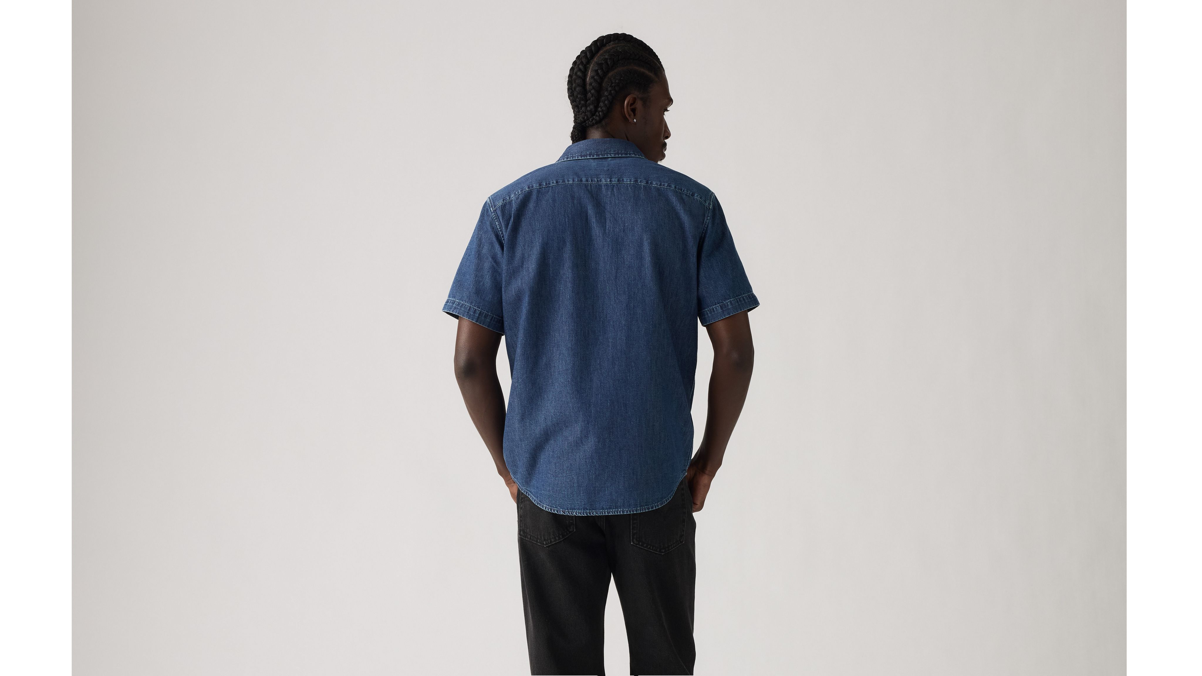 Рубашка классического стандартного кроя с коротким рукавом Levi's, Boone Dark Wash - Dark Wash — фото 3