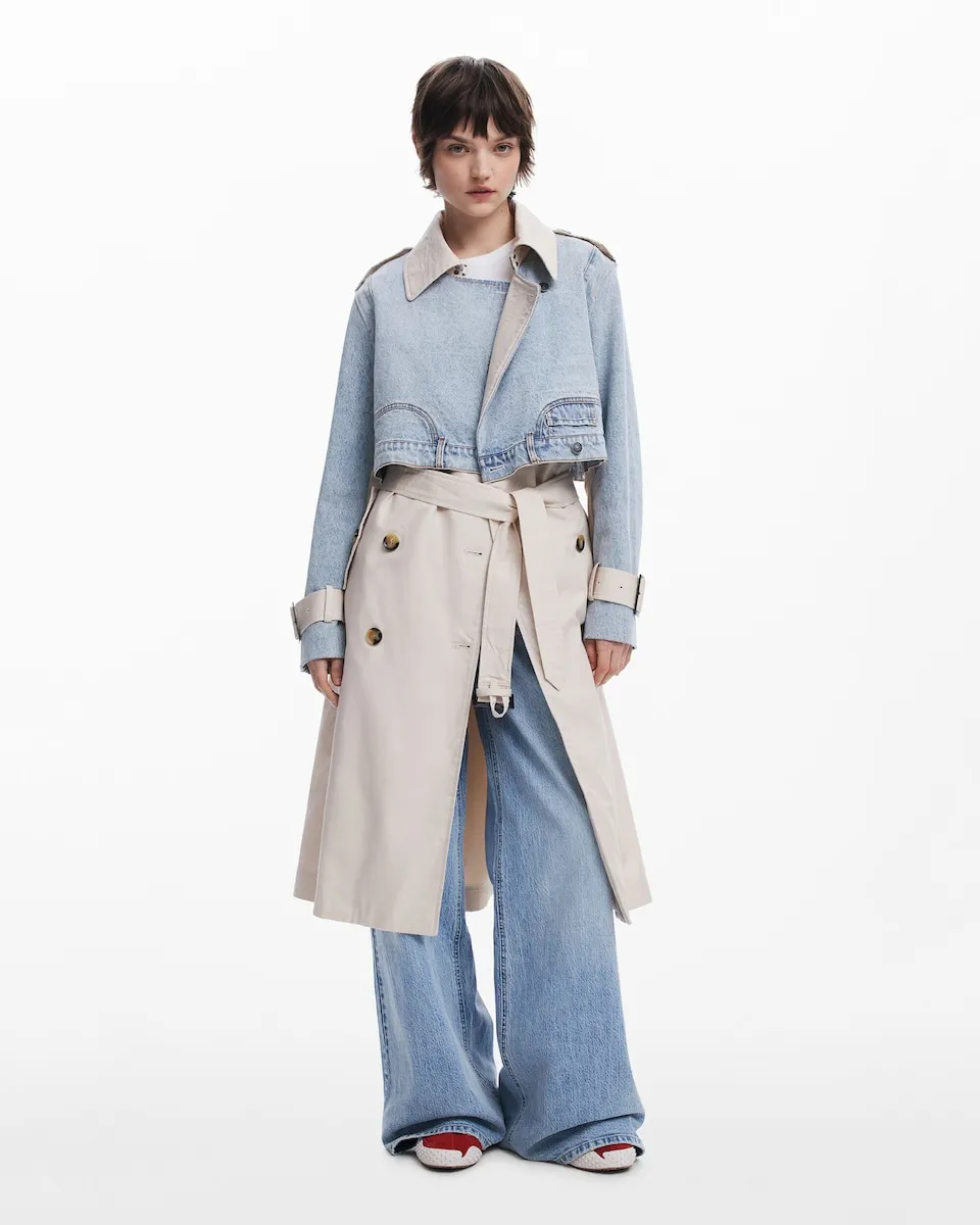 

Женский тренч с эффектом 2 в 2 Desigual, цвет Crudo