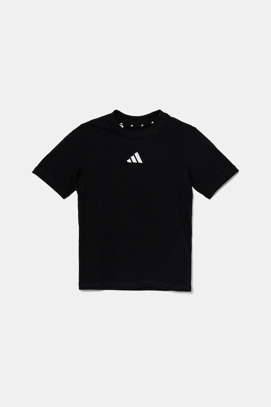 Детская хлопковая футболка Adidas, черный — фото 2