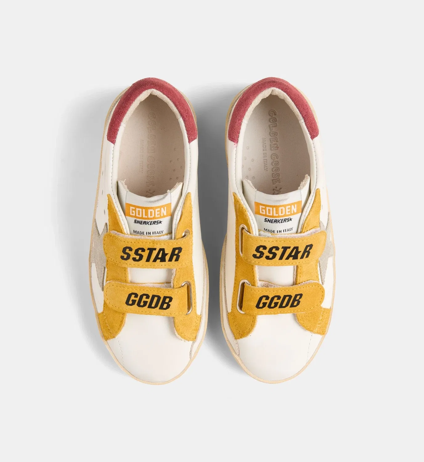Низкие кеды Old School из кожи с эффектом потертости Golden Goose, мультиколор — фото 4