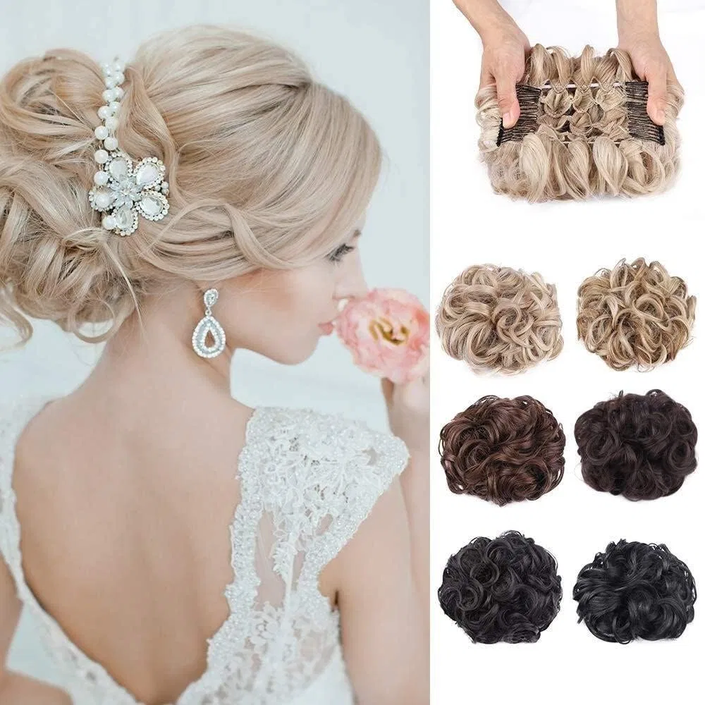 Шиньон-пучок волнистый Synthetic Curly Messy Bun Hair Extension для женщин, Generic, 1 шт. — фото 4