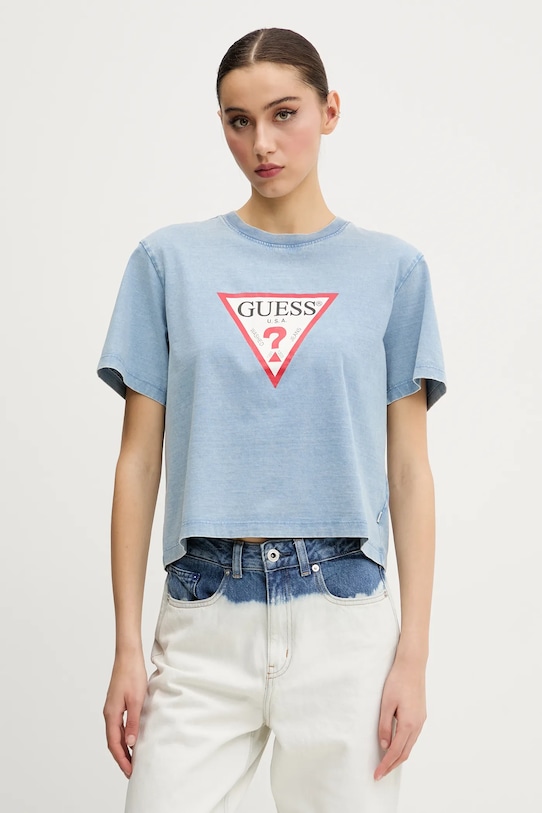 

Хлопковая футболка Guess Jeans, синий