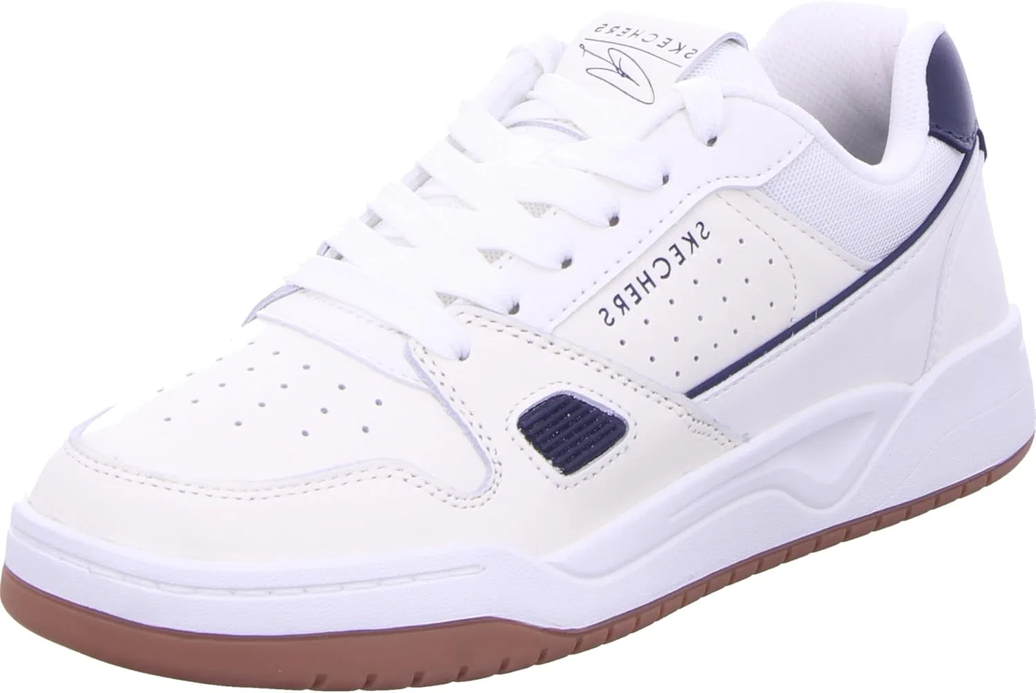 Мужские кроссовки Skechers Koopa Harry Kane Court Trainers, White Leather Suede Navy Trim