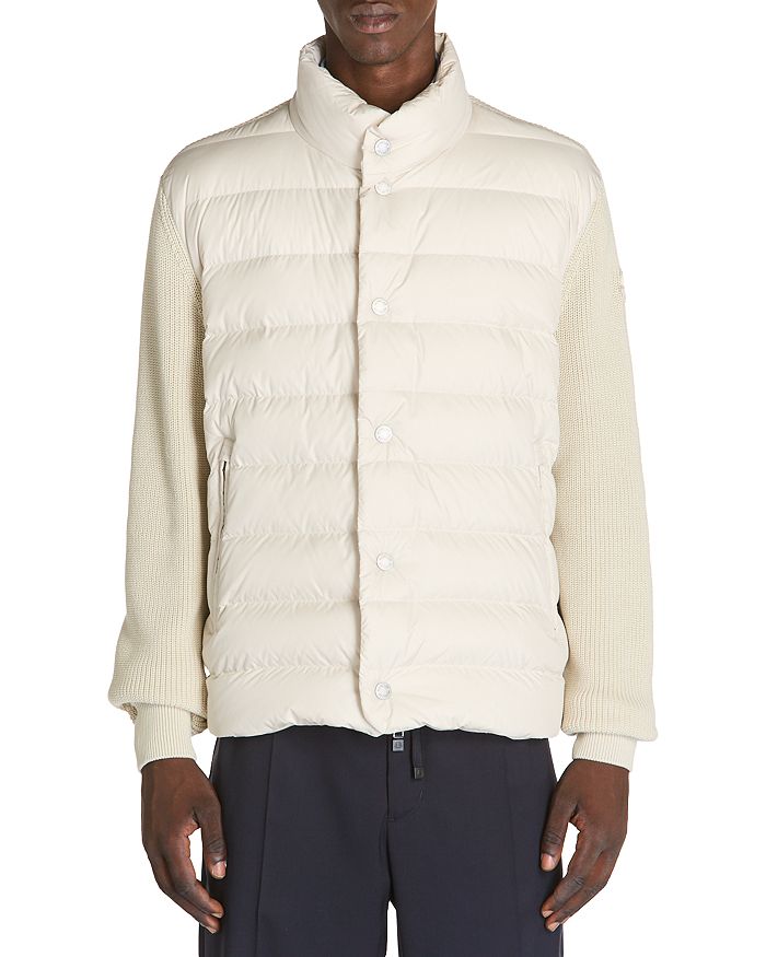 

Стеганый жилет-кардиган Moncler, слоновая кость/кремовый
