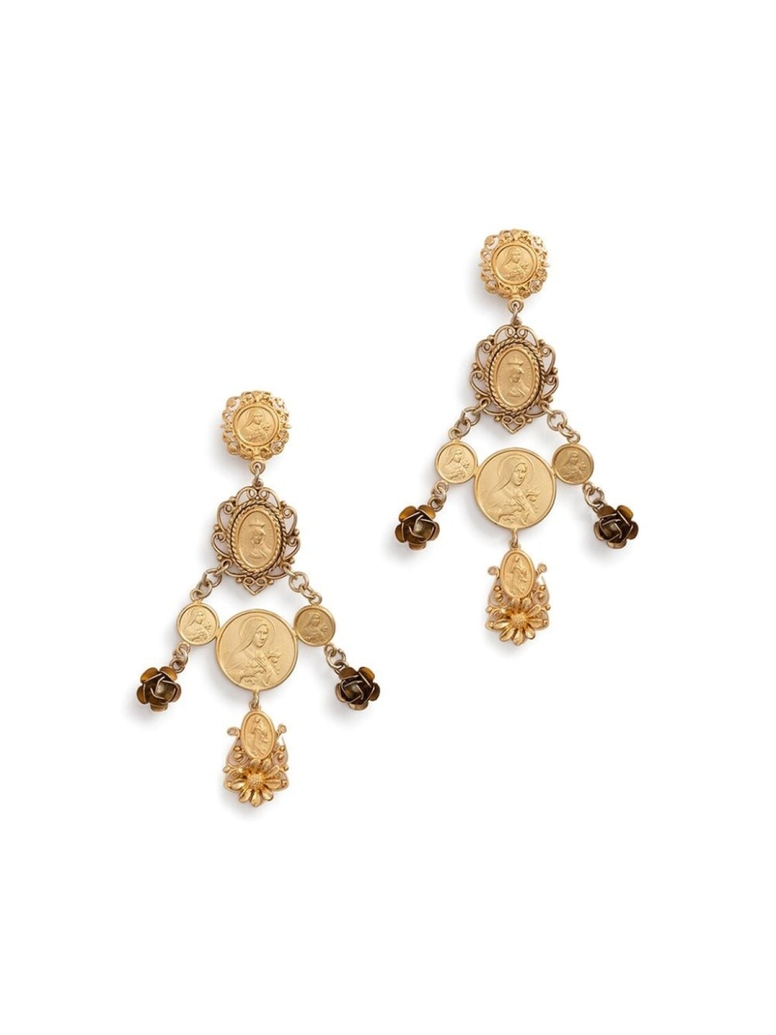 

Декорированные серьги-подвески Dolce & Gabbana, золотой