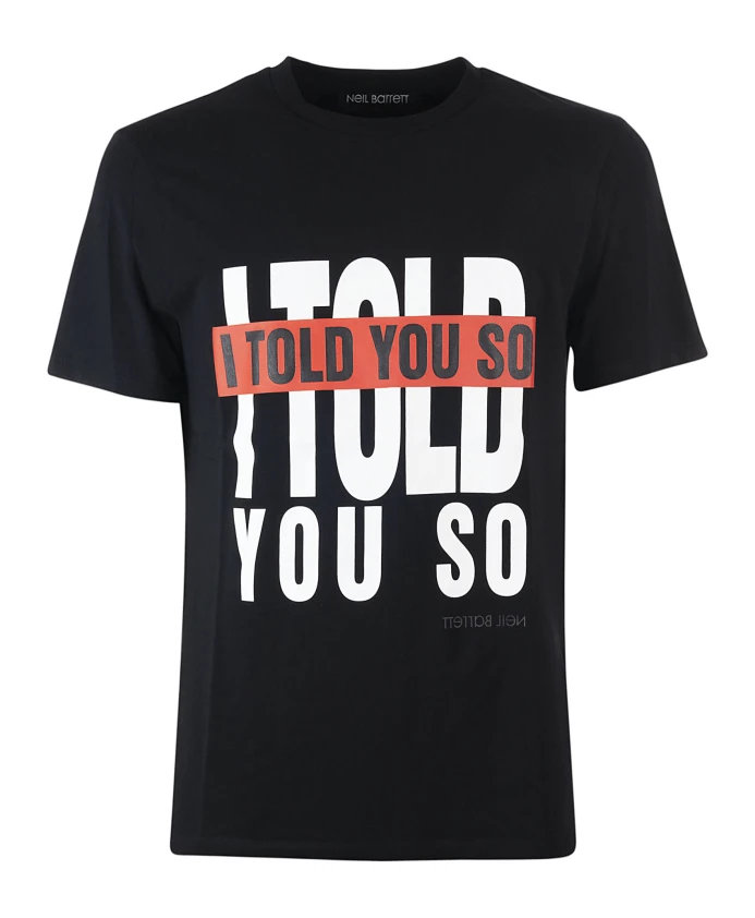 

Черная футболка "Я же тебе говорила" Neil Barrett, черный