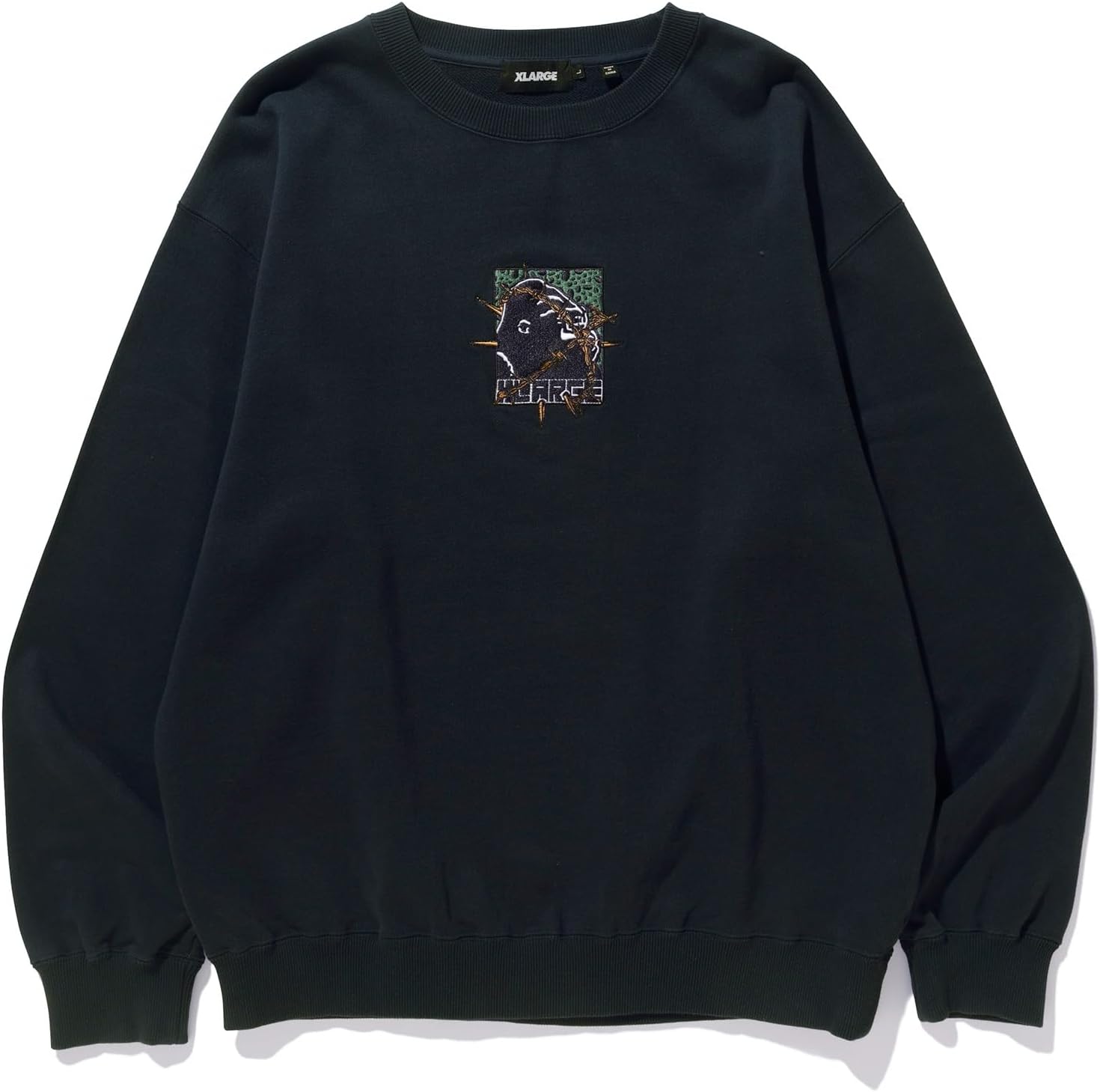 

Мужская толстовка с круглым вырезом и рисунком колючей проволоки Xlarge, черный