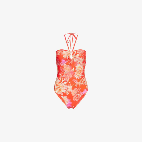 

Купальник Seafolly Marbella с графическим принтом, красный