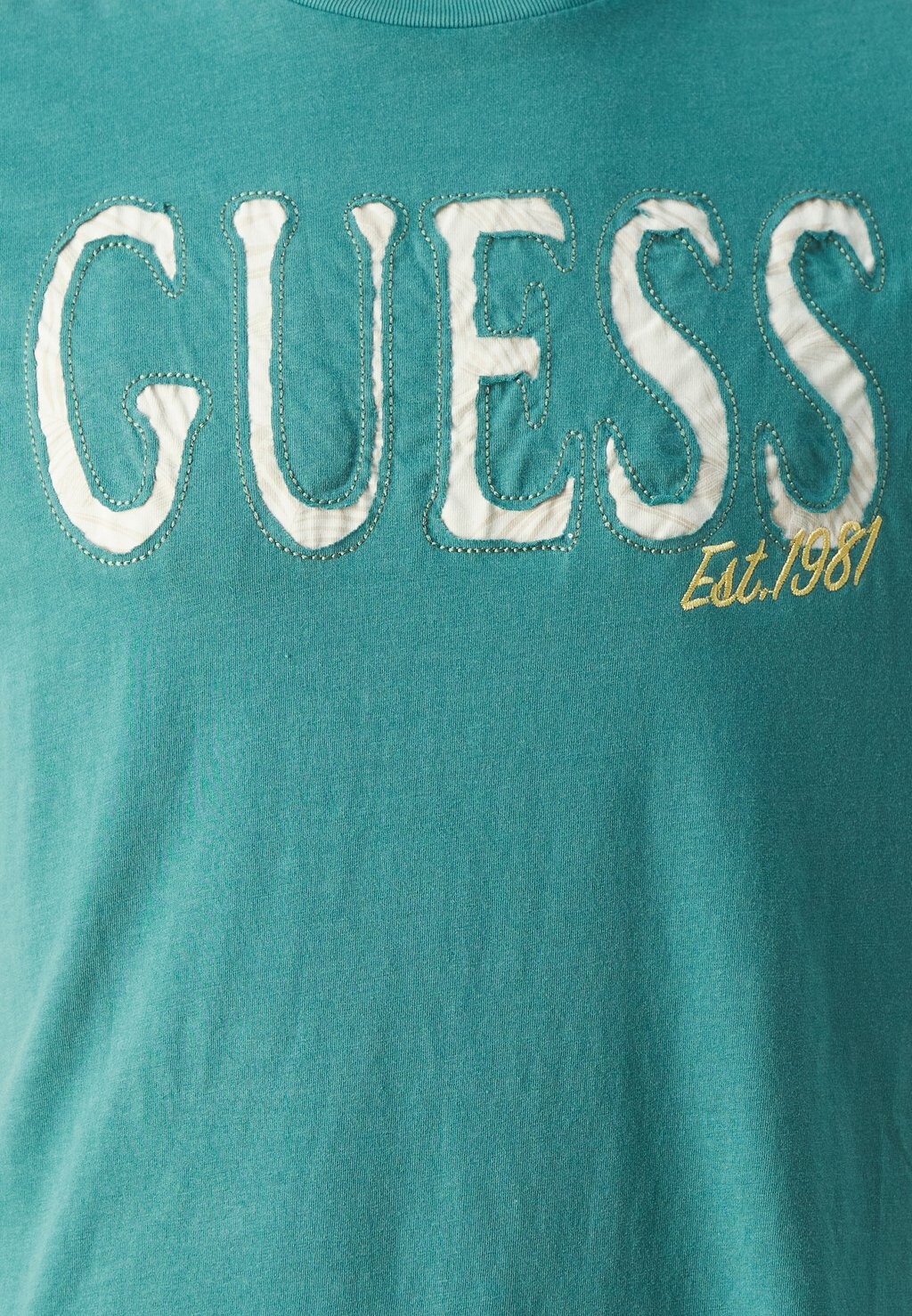 

Футболки с принтом PALMS INSET APPLIQUE TEE Guess, зеленый