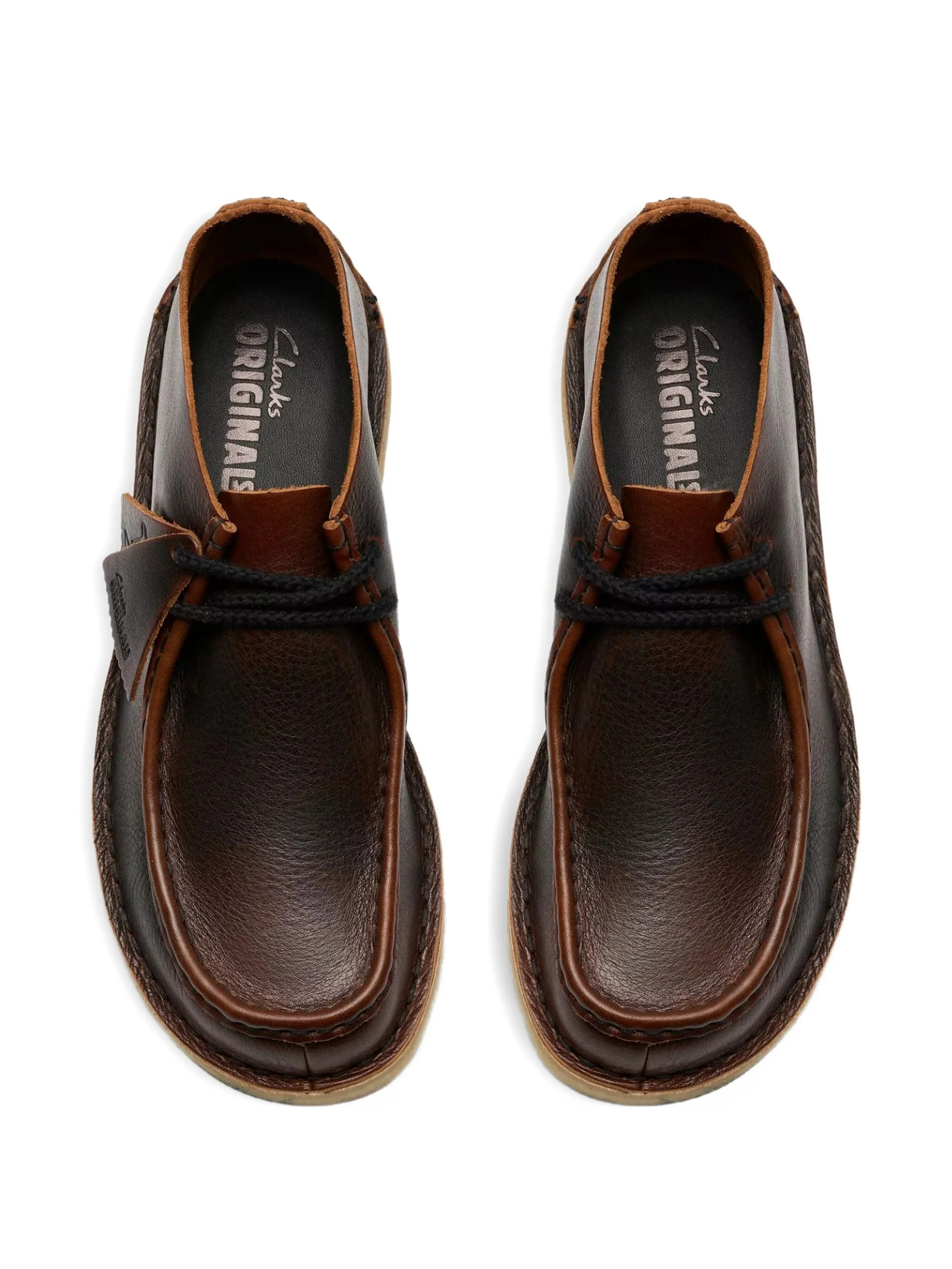 Кожаные ботинки Wallabee на шнуровке Clarks Originals, коричневый — фото 4