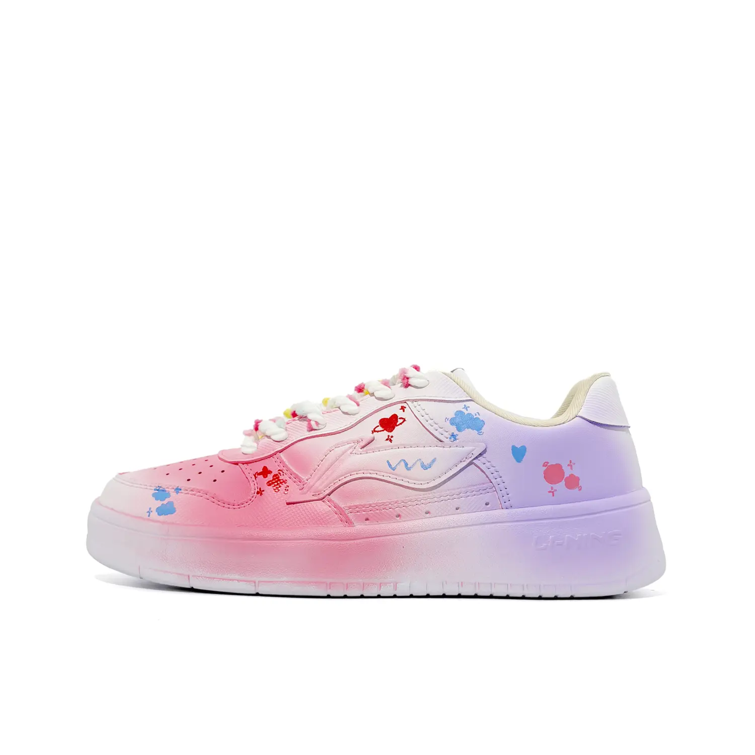 

Li-Ning Li Ning Floating Boat Pink Purple Heartbeat Cushioning Abrasion Resistant Lightweight Skateboard Shoes Unisex Gradient