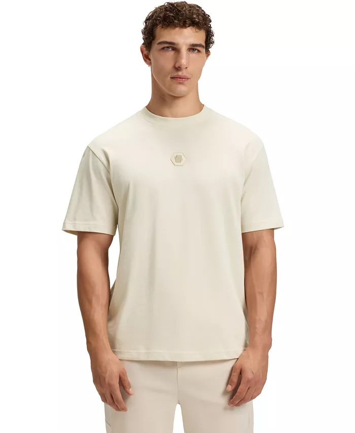 

Мужская футболка из хлопкового джерси с монограммой Hugo Boss, белый