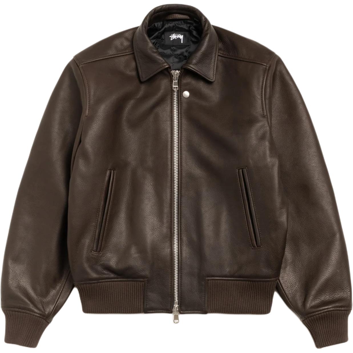 

Кожаная летная куртка Stussy, темный коричневый