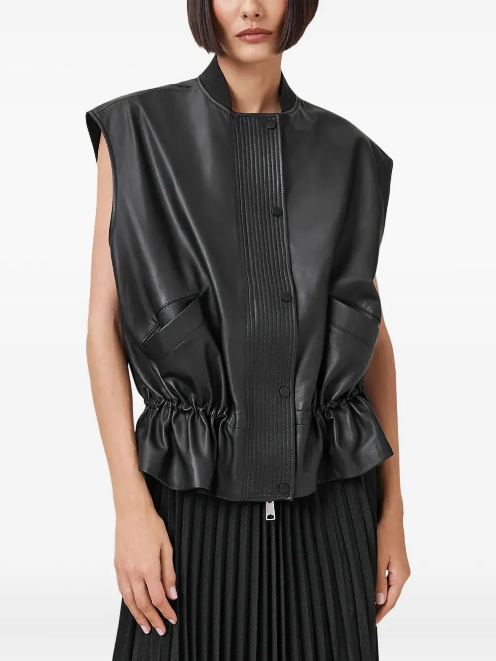 

Плиссированный жилет без рукавов AllSaints, черный