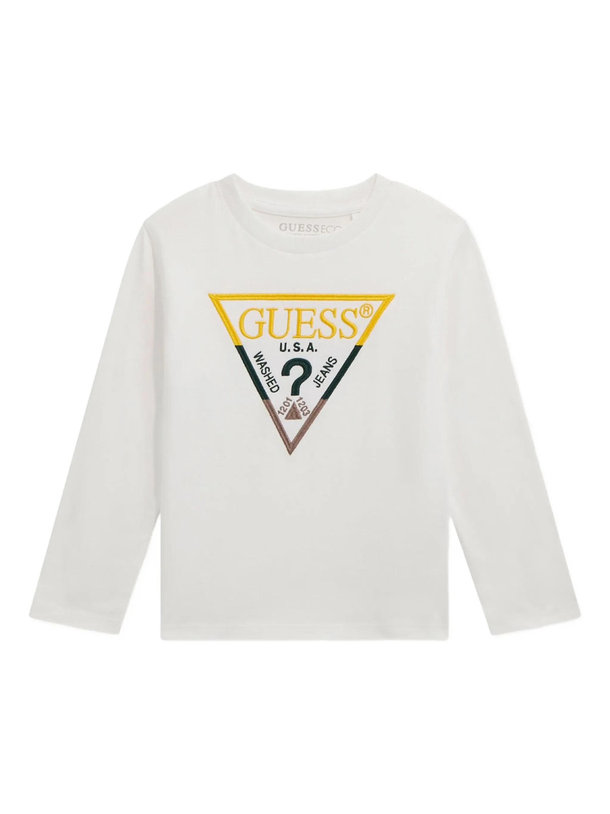 

Футболка с длинными рукавами и логотипом Guess Kids, белый