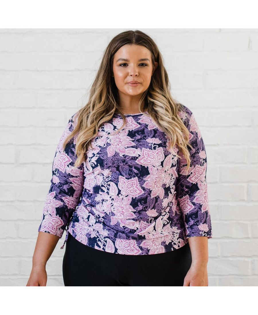 

Купальный топ и плавки/бюстгальтеры Margaux больших размеров Calypsa, Purple paisley