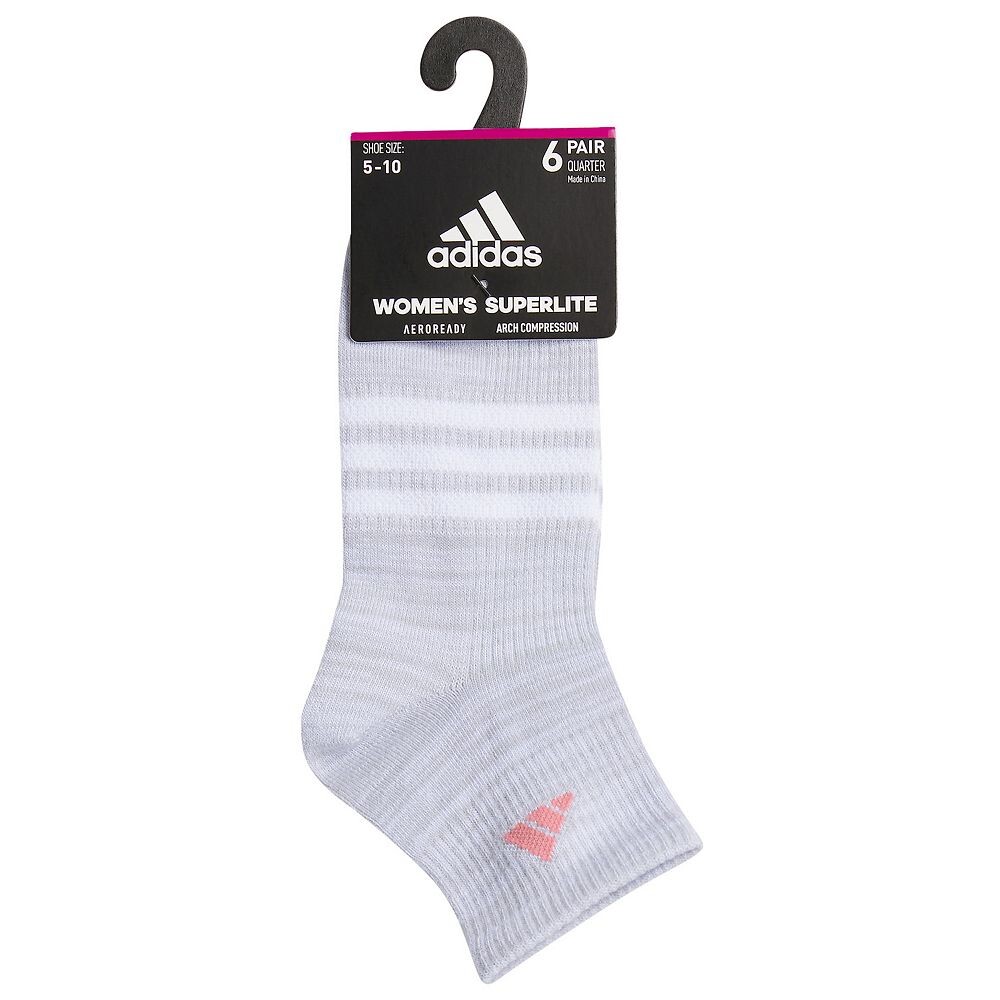 Женские носки adidas Superlite 3.0, 6 пар четвертных носков Adidas, серый — фото 2