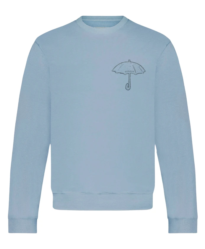 

Синий свитер с зонтиком, футболка с принтом FlãNeur, синий