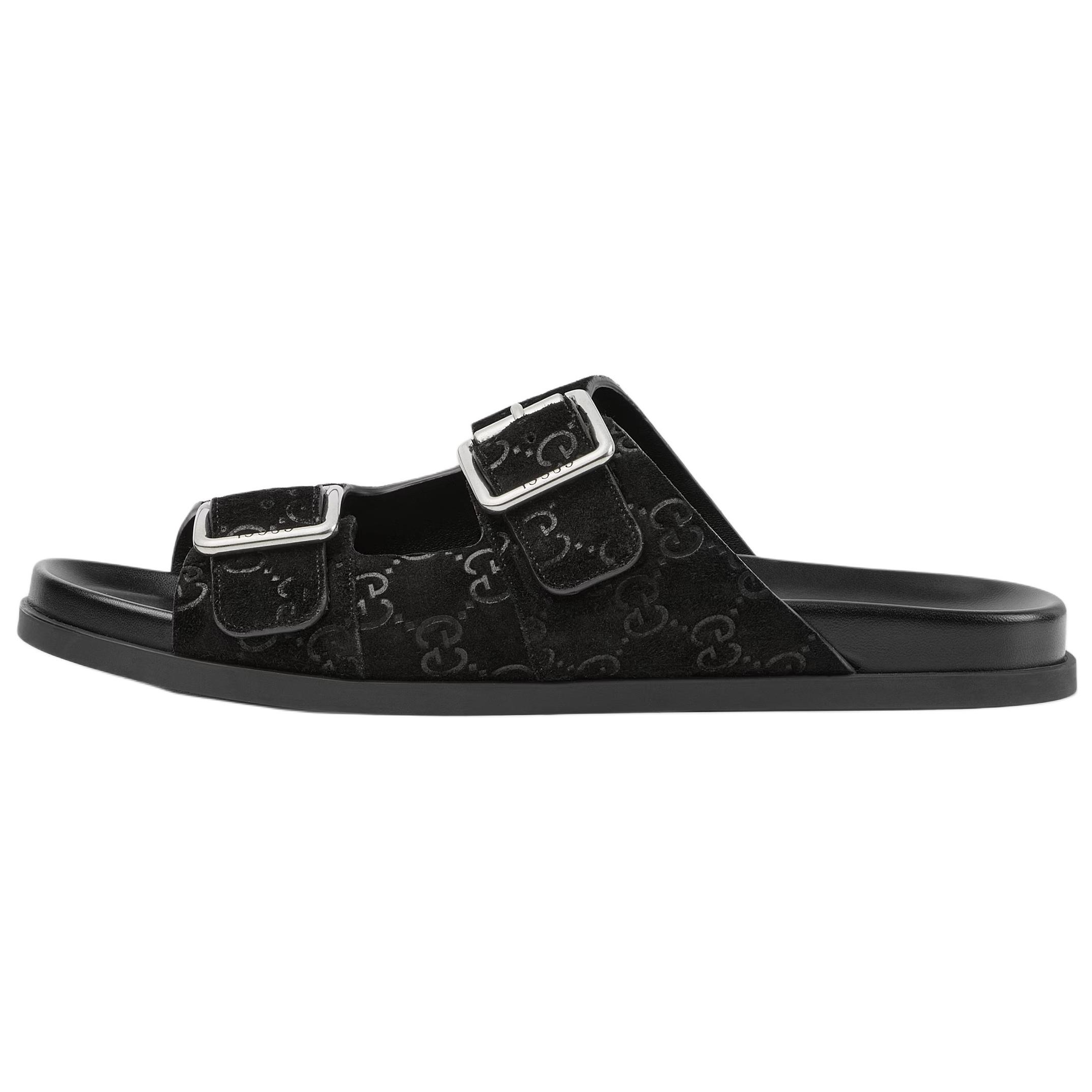 

GUCCI Сандалии-слайды «GG Suede Black»