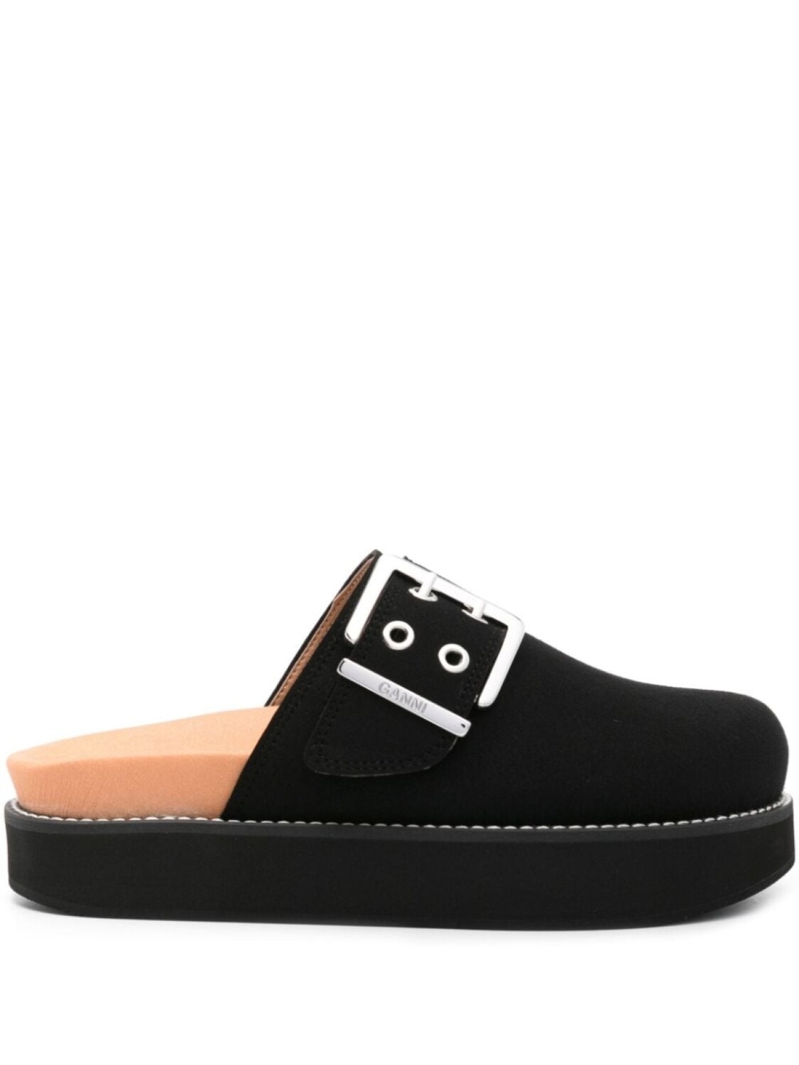 

GANNI фетровые шлепанцы Feminine Buckle, черный