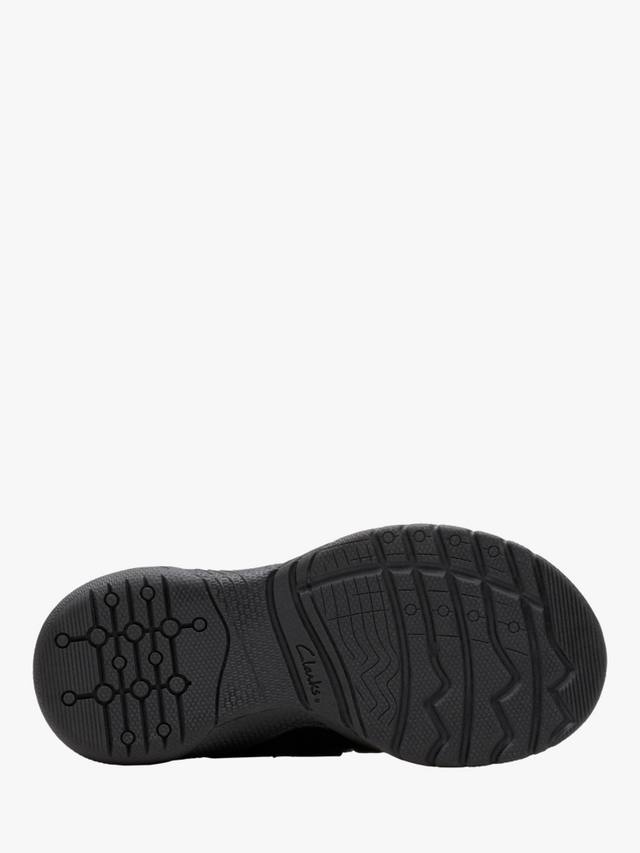 Детские кроссовки Feather Shine с контрастными вставками Clarks, Black Leather — фото 3