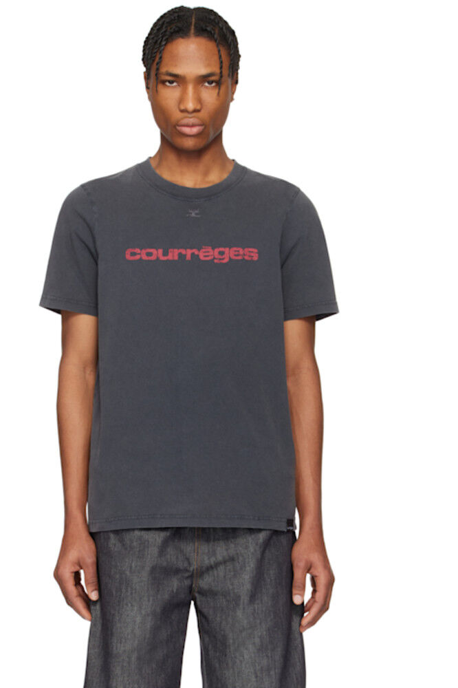 

Серая футболка с принтом «AC» Stone Courrèges