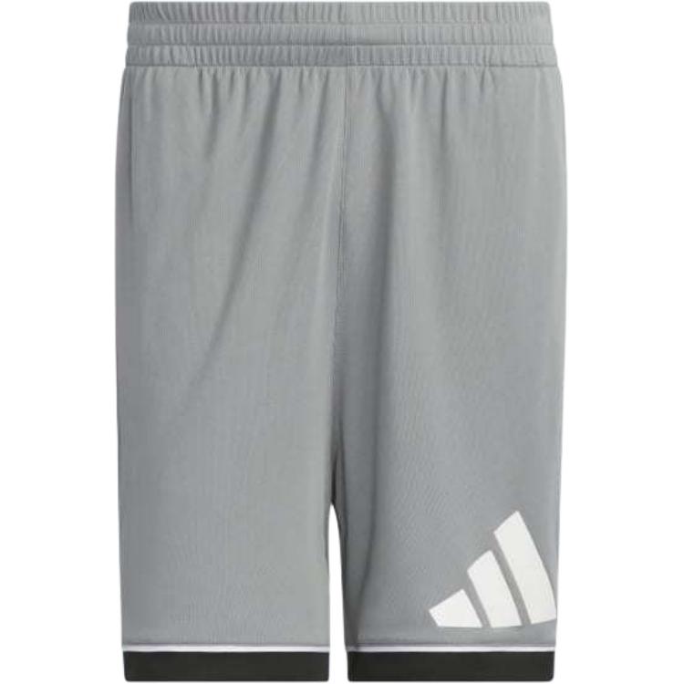 Спортивные шорты Adidas с баскетбольным значком, серый — фото 2