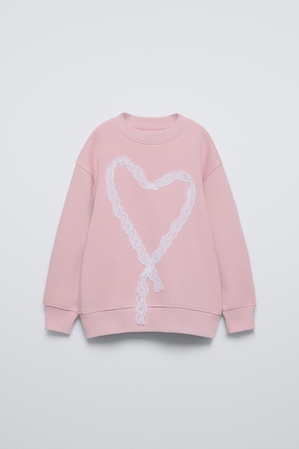 

Кружевная толстовка с сердцем ZARA, розовый