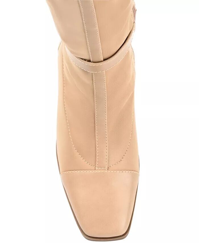 Женские сапоги Gaibree Wide Calf Journee Collection, коричневый/бежевый — фото 4