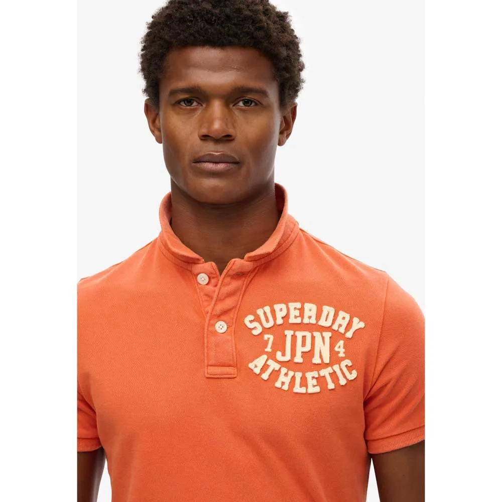 Поло с коротким рукавом Superdry Vintage Athletic, оранжевый — фото 3