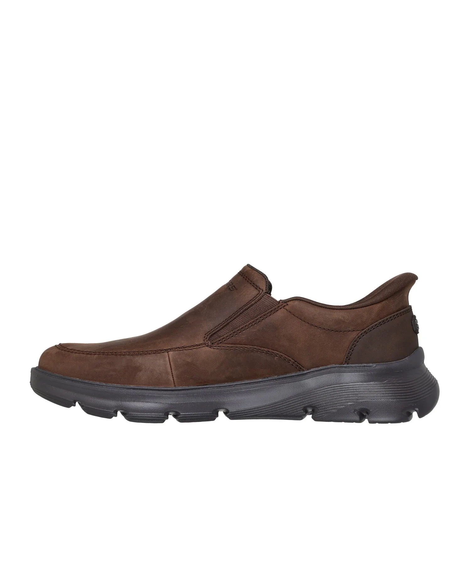 Мужские туфли без шнуровки из натуральной кожи Hands Free Slip-ins Arch Fit Galza-Umar SKECHERS черные — фото 3
