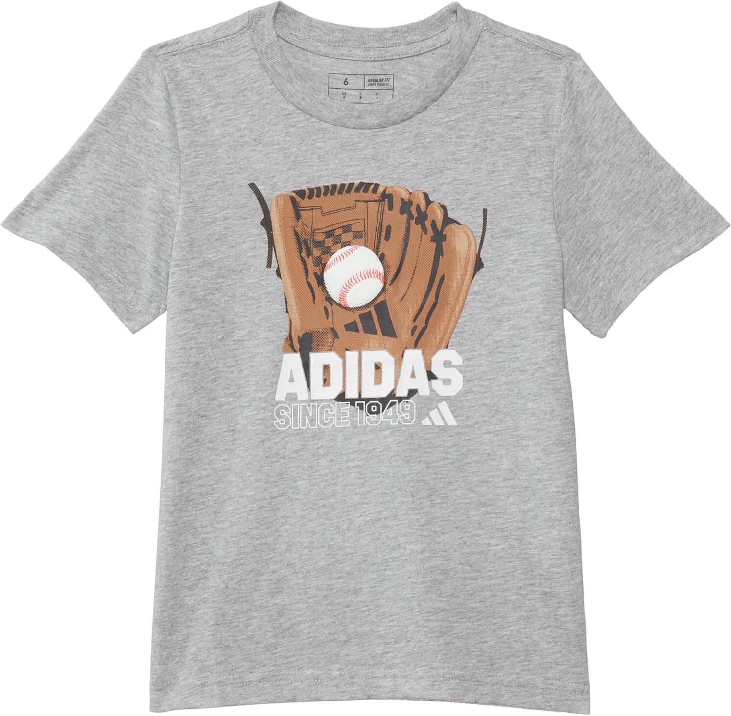

Футболка Adidas SS Bseball Glove Htr Tee(Toddler/Little Kid), цвет Gray Heather