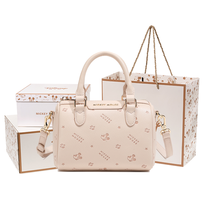 

Disney Бостонская сумка через плечо женская розовая белая серебристая черная, Peach Pink[Mickey Mouse Exclusive Shopping Bag+Box]