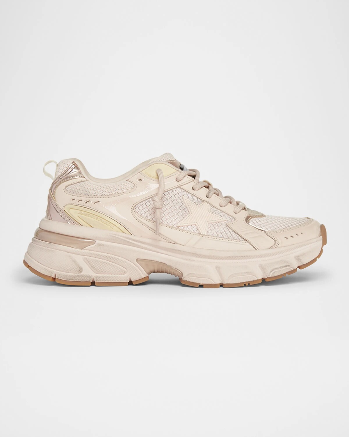 Кроссовки для бега из смешанной кожи Lightstar Net Golden Goose, розовый