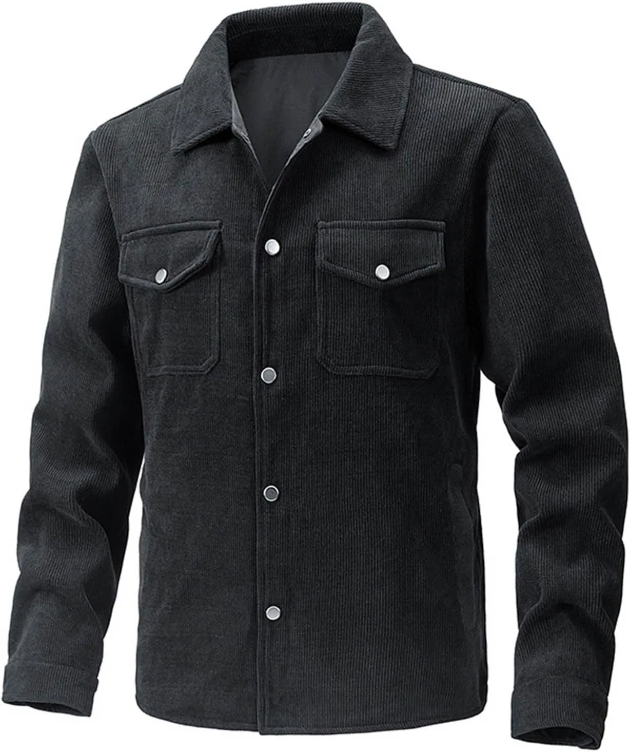 Мужская куртка Double Sided Wear, повседневная легкая рубашка на пуговицах с карманом на пуговицах, осенне-зимняя куртка-тракер