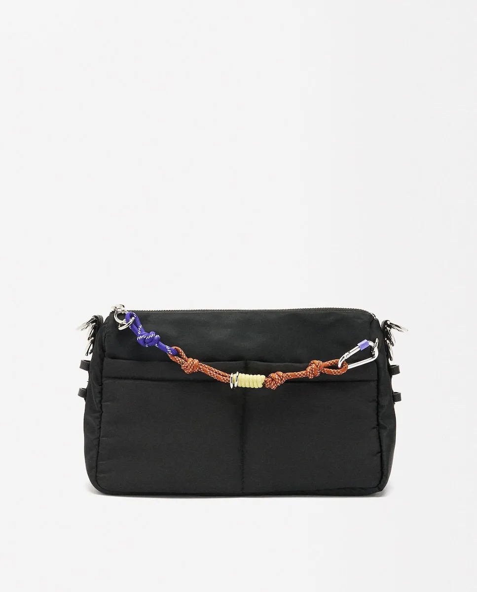 

Узкая женская сумка через плечо с застежкой-молнией и съемным кольцом для ключей Parfois, черный