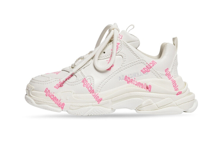 

Детские кроссовки с логотипом Balenciaga, бело-розовый