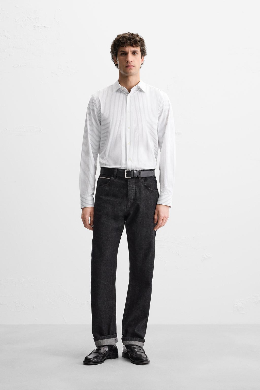 

Текстурированная эластичная рубашка ZARA, цвет Stripes