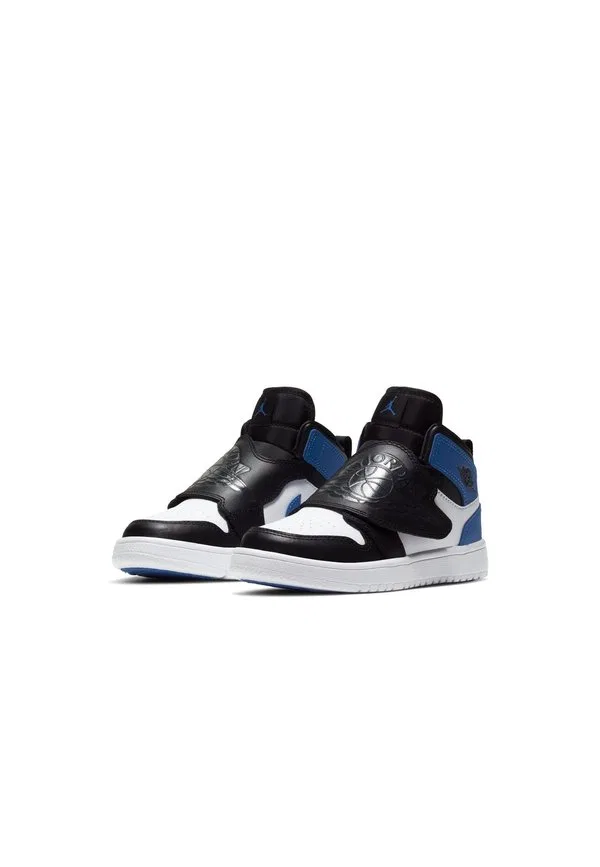 Кроссовки sky jordan 1 hightop, белые/спортивные, сине-черные Jordan, White/Sport Blue-Black — фото 3