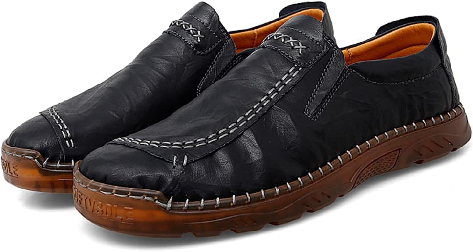 

Мужские кожаные модные повседневные туфли SUKKCCNO, туфли для вождения, легкие плоские туфли, кожаные повседневные мокасины для ходьбы, черный