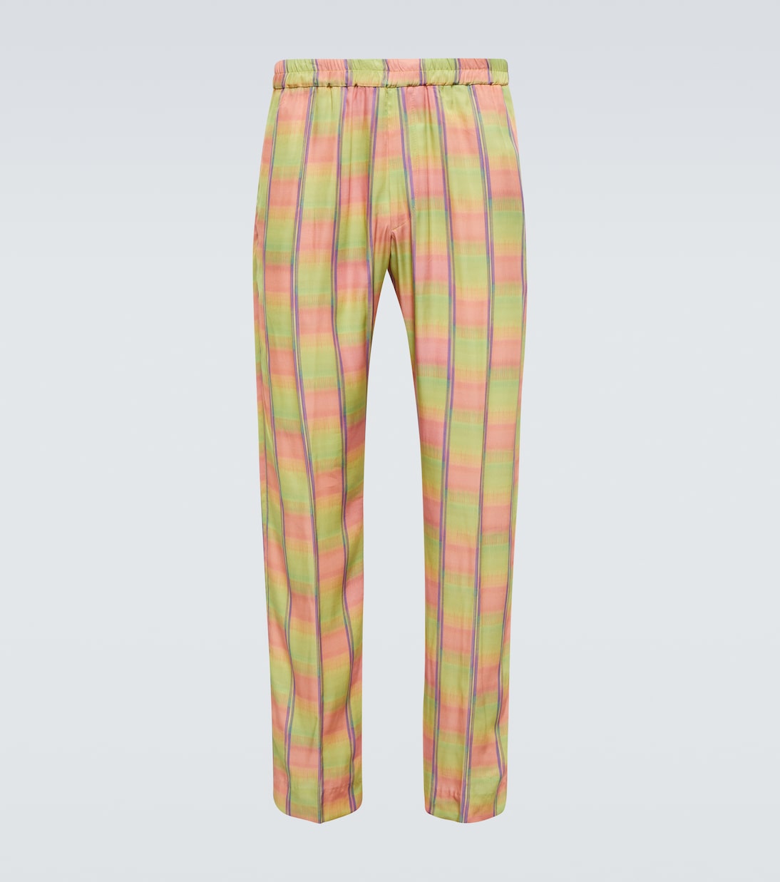 

Клетчатые прямые брюки Dries Van Noten, Kaki