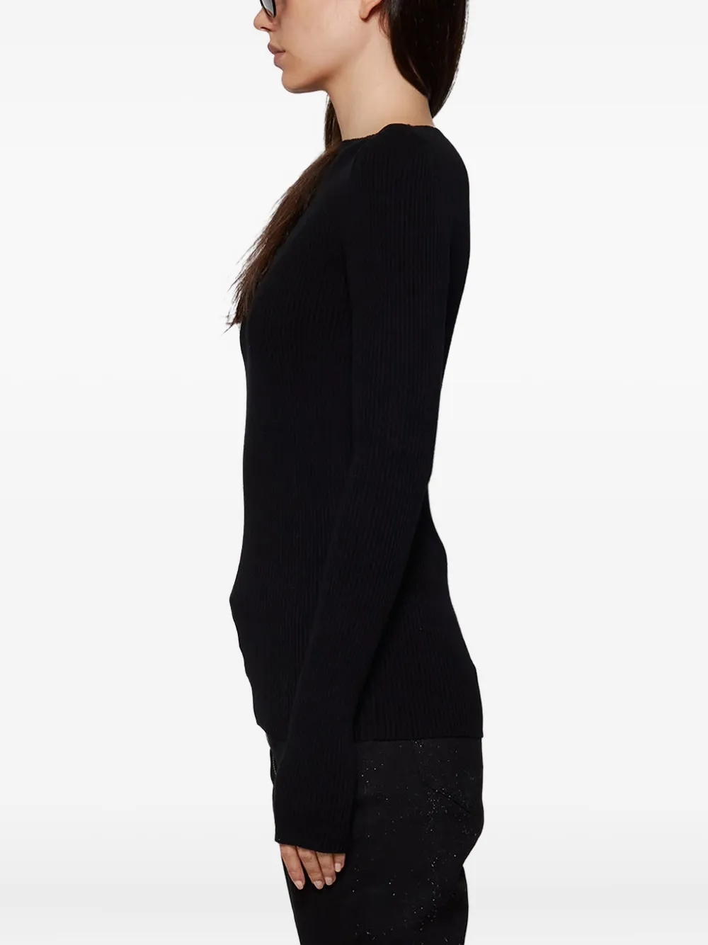 Топ в рубчик с открытой спиной Rick Owens, черный — фото 4