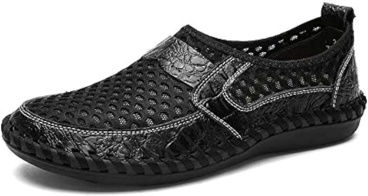 Мужские повседневные лоферы, дышащая сетка, Slip On, Black kvdrcs