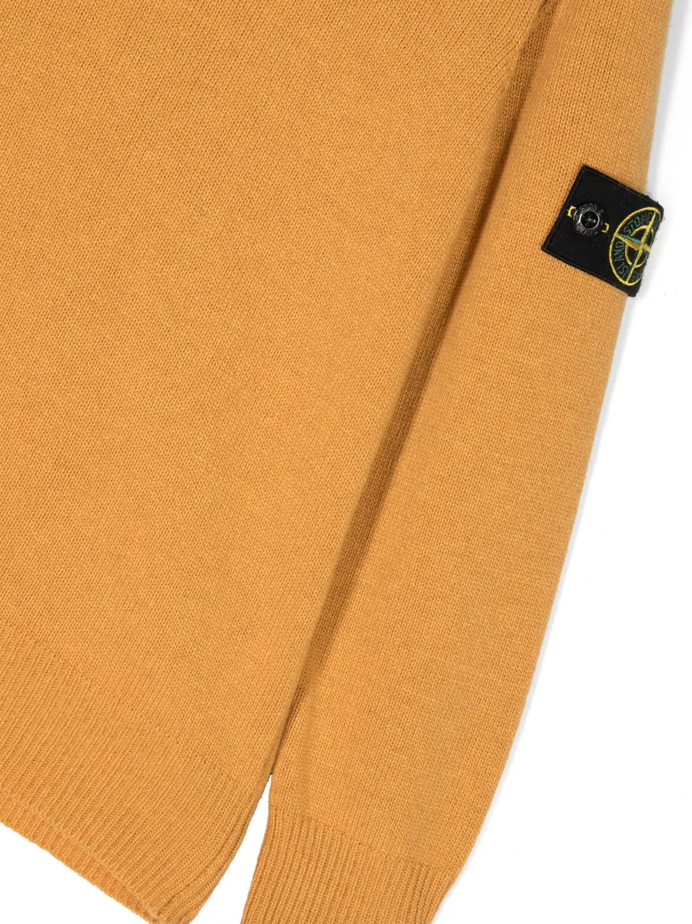 Меланжевый джемпер с круглым вырезом Stone Island Junior, желтый — фото 3