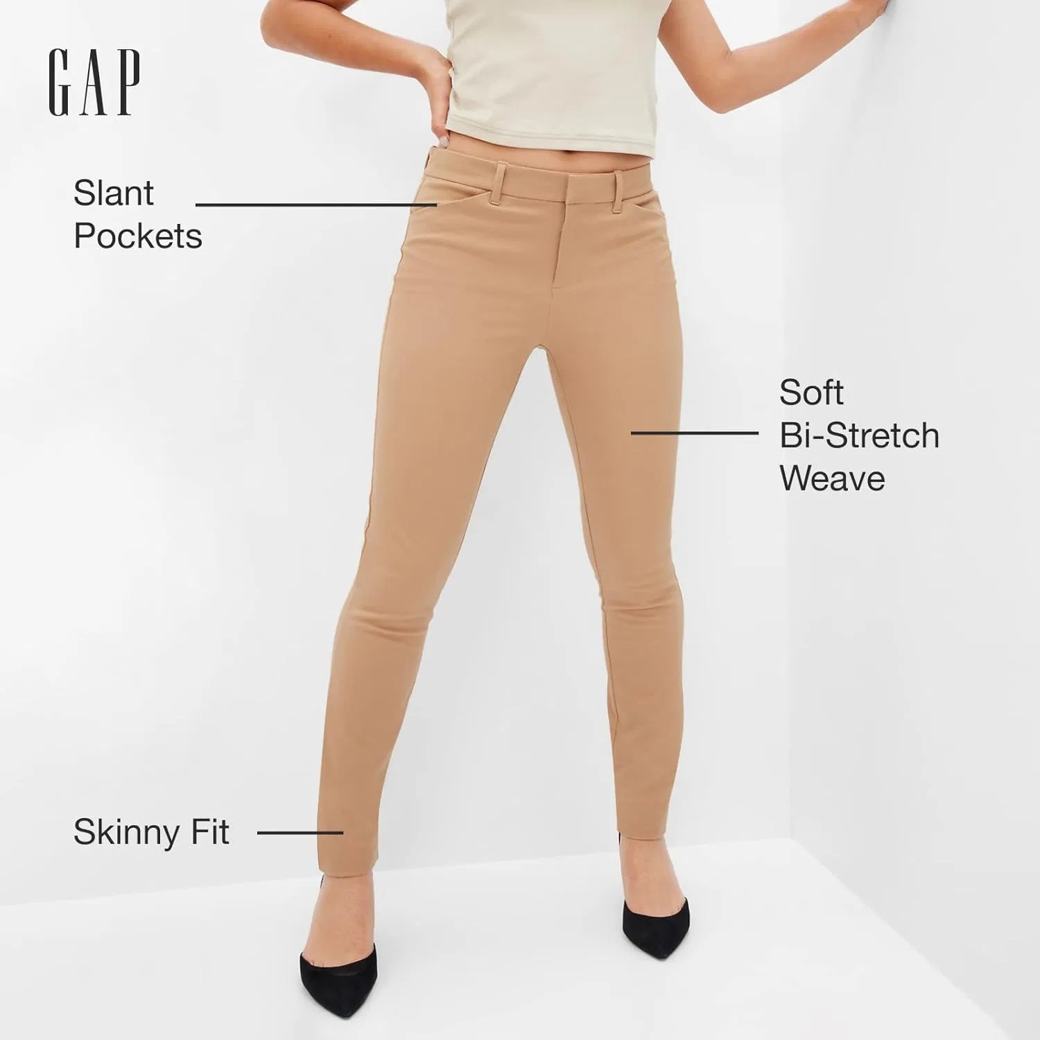 Брюки Gap Womens Skinny Ankle из би-стретч, индиго — фото 3