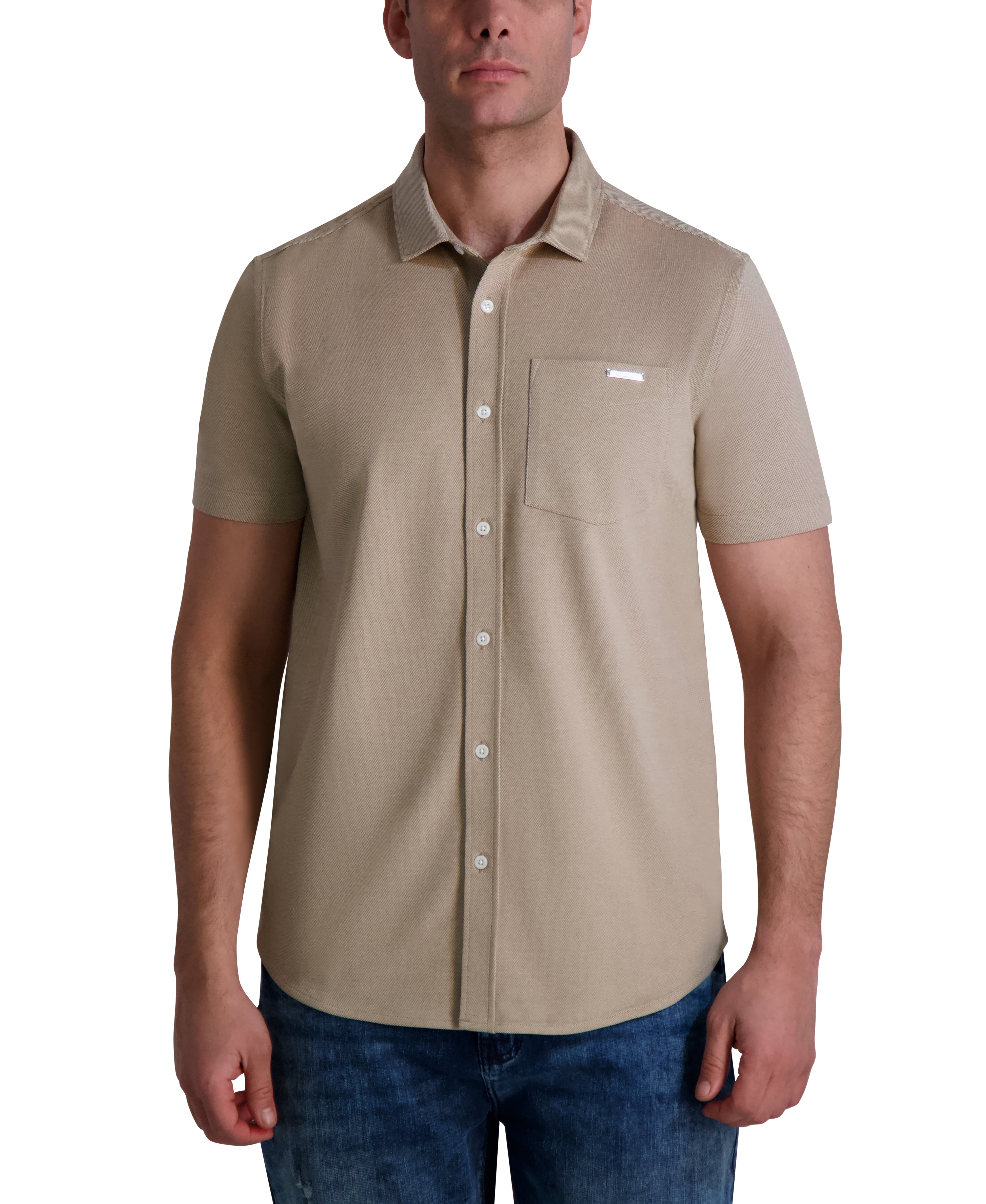 

Топ short sleeve knit button up KARL LAGERFELD PARIS, коричневый